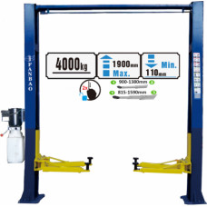 Two post clear floor lift, 4t, 380V (3 stage rear arms)