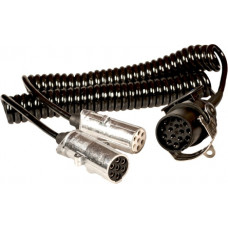 15pin (plastic) + 2x7pin (aluminium) black PU spiral coil plugs 24V