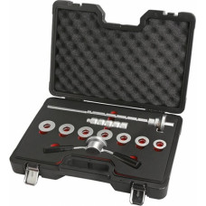 Steering head bearing assembly tool kit for motorcycles