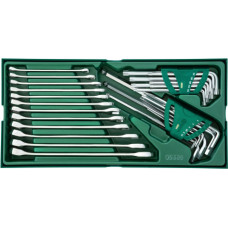 Tray. Combination wrench and hex key set  10pcs.