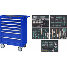 Roller cabinet NTBR4007-X with tool set trays, 249pcs (5 trays)